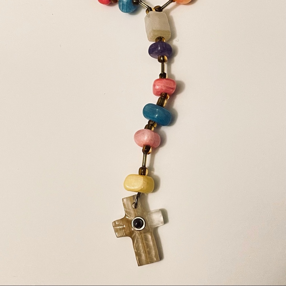 Crystal Rhinestone Rosary Multi Color Handmade - Picture 4 of 7
